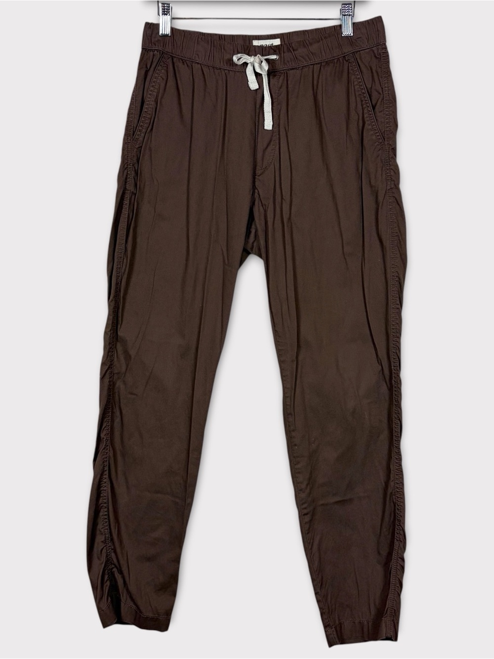 Pact Organic Cotton Drawstring Pull on Pants Medium Granola Neutral Minimalist